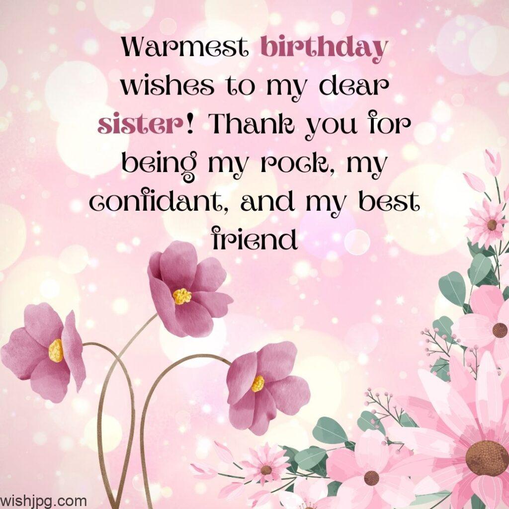 heart touching sister birthday wishes quots and pink backround image