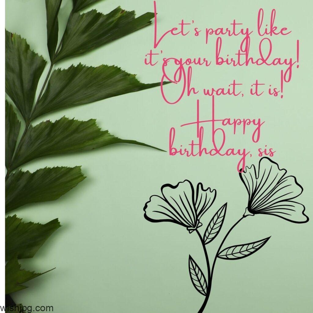 heart touching sister birthday wishes and green background image free download