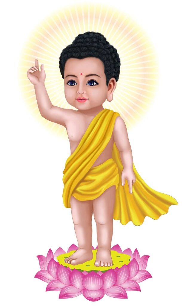 a cartoon of a baby buddha