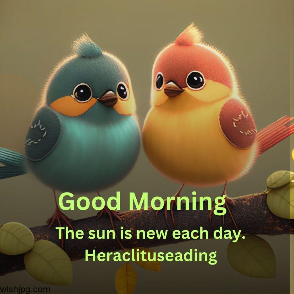 good morning quotes images and pair of cute birds