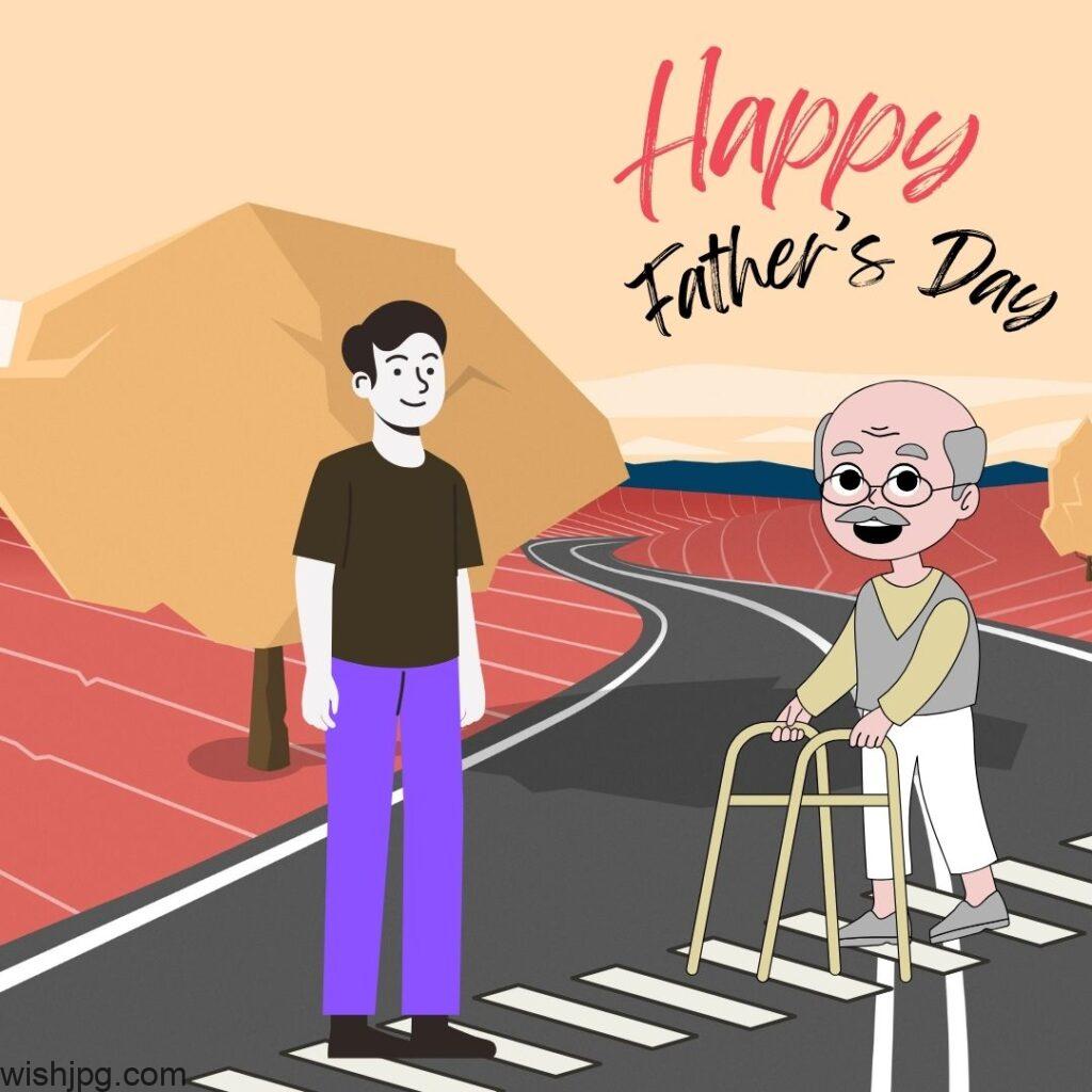 happy fathers day images road cross father and son